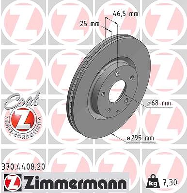 Zimmermann 1x Bremsscheibe [Hersteller-Nr. 370.4408.20] für Mazda