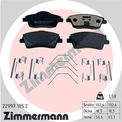 Zimmermann Bremsbelagsatz, Scheibenbremse [Hersteller-Nr. 22997.185.2] für Volvo