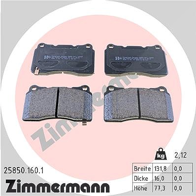Zimmermann Bremsbelagsatz, Scheibenbremse [Hersteller-Nr. 25850.160.1] für Honda, Renault, Mitsubishi, Subaru