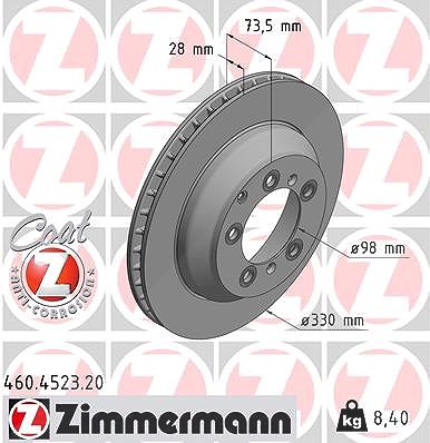 Zimmermann 1x Bremsscheibe [Hersteller-Nr. 460.4523.20] für Porsche