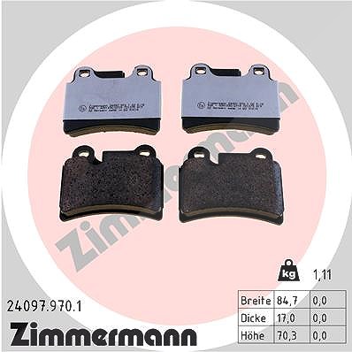 Zimmermann Bremsbelagsatz, Scheibenbremse [Hersteller-Nr. 24097.970.1] für VW