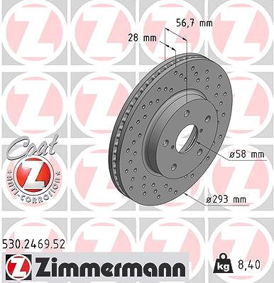 Zimmermann Bremsscheibe [Hersteller-Nr. 530.2469.52] für Subaru