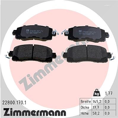 Zimmermann Bremsbelagsatz, Scheibenbremse [Hersteller-Nr. 22800.170.1] für Subaru