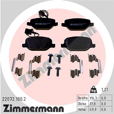 Zimmermann Bremsbelagsatz, Scheibenbremse [Hersteller-Nr. 22072.180.2] für Alfa Romeo