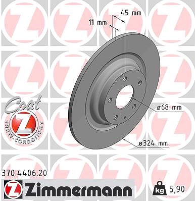 Zimmermann Bremsscheibe [Hersteller-Nr. 370.4406.20] für Mazda