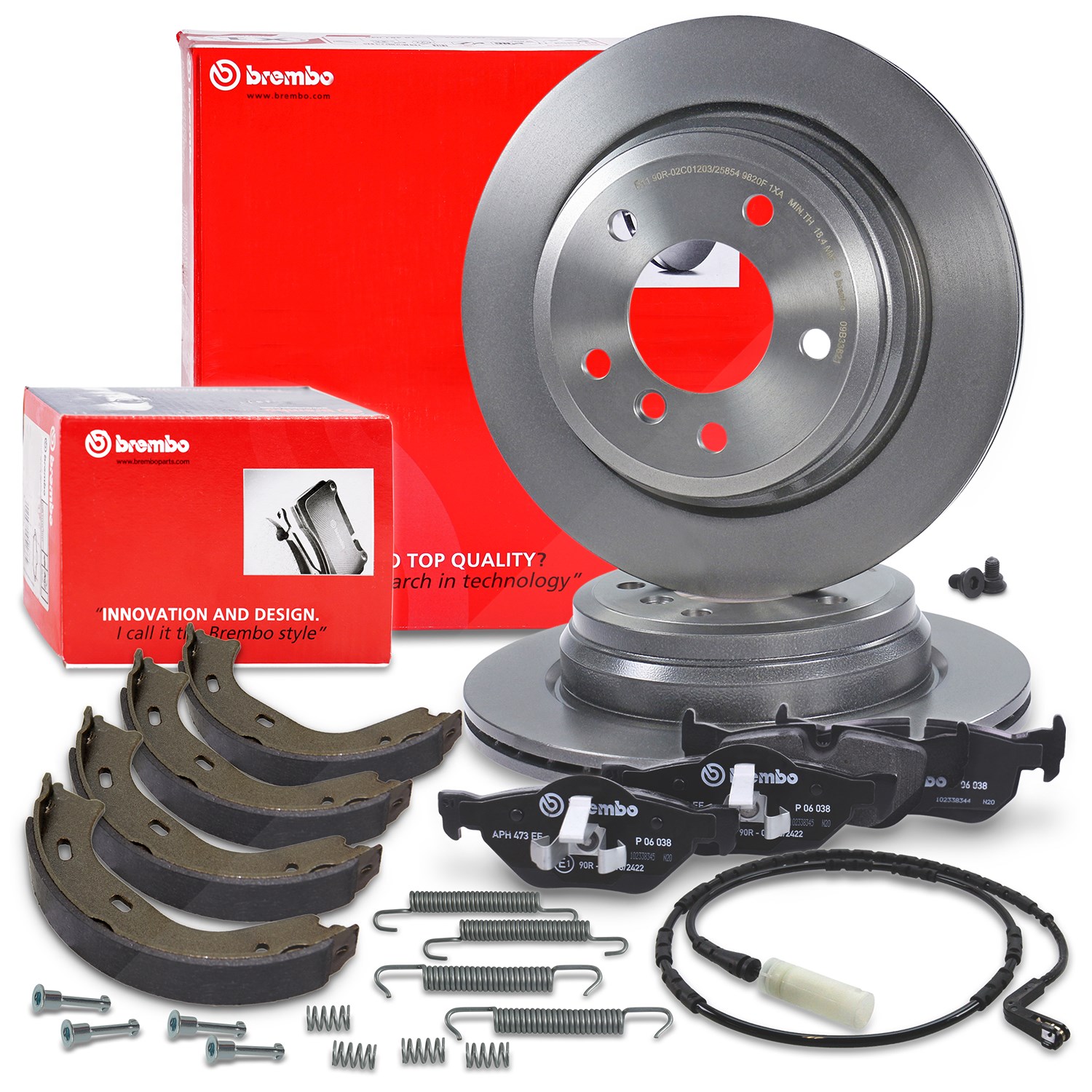 Brembo Bremsscheiben +Bremsbeläge +VWK +Handbremse hinten [Hersteller-Nr. 40440065] für BMW