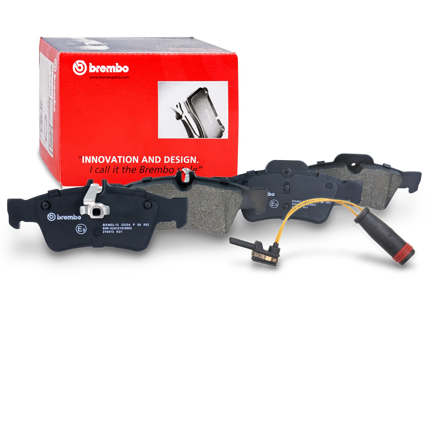 Brembo Bremsbelagsatz +Warnkontakte Hinterachse [Hersteller-Nr. 40440066] für Mercedes-Benz