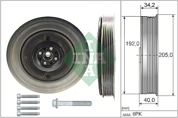 Schaeffler Ina Riemenscheibensatz, Kurbelwelle [Hersteller-Nr. 544050420] für Volvo