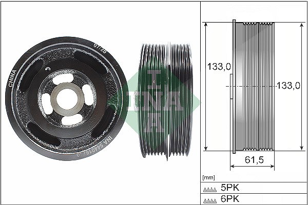 Schaeffler Ina Riemenscheibe, Kurbelwelle [Hersteller-Nr. 544016710] für Volvo, Ford