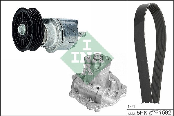 Schaeffler Ina Wasserpumpe + Keilrippenriemensatz [Hersteller-Nr. 529016131] für VW, Audi