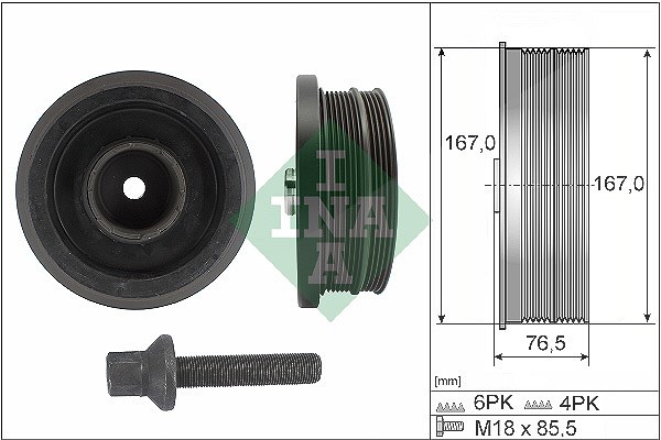 Schaeffler Ina Riemenscheibensatz, Kurbelwelle [Hersteller-Nr. 544008220] für BMW