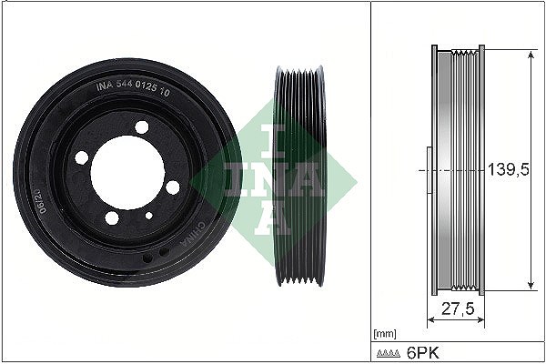 Schaeffler Ina Riemenscheibe, Kurbelwelle [Hersteller-Nr. 544012510] für Opel, Vauxhall, Chevrolet