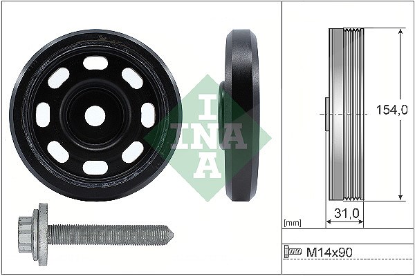 Schaeffler Ina Riemenscheibensatz, Kurbelwelle [Hersteller-Nr. 544017020] für Audi, VW, Skoda