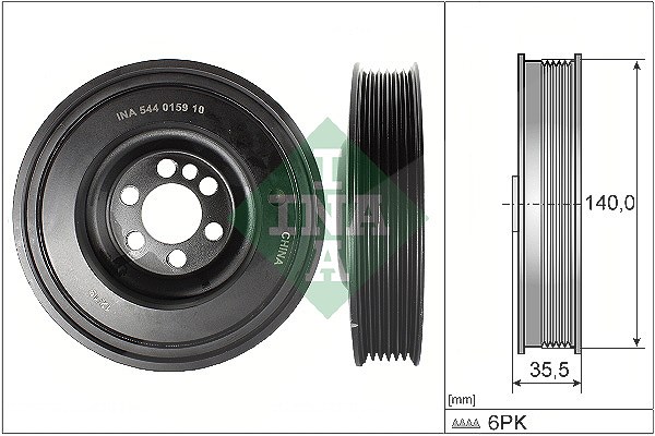 Schaeffler Ina Riemenscheibe, Kurbelwelle [Hersteller-Nr. 544015910] für Seat, Skoda, VW, Audi