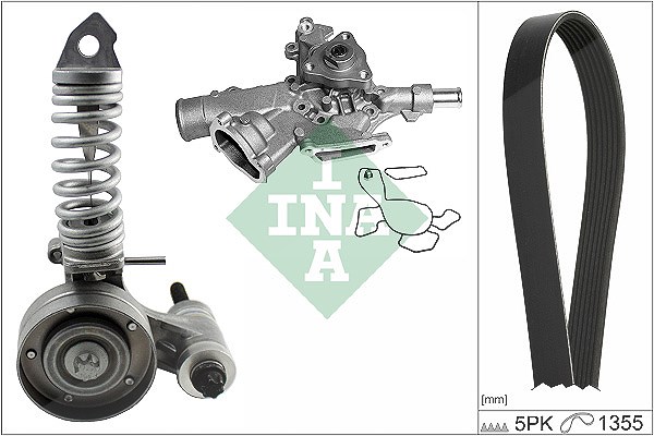 Schaeffler Ina Wasserpumpe + Keilrippenriemensatz [Hersteller-Nr. 529029730] für Suzuki, Vauxhall, Opel