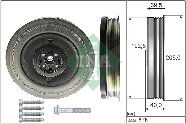Schaeffler Ina Riemenscheibensatz, Kurbelwelle [Hersteller-Nr. 544050320] für Polestar, Volvo