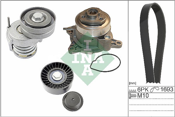 Schaeffler Ina Wasserpumpe + Keilrippenriemensatz [Hersteller-Nr. 529053430] für Seat, VW, Skoda, Audi