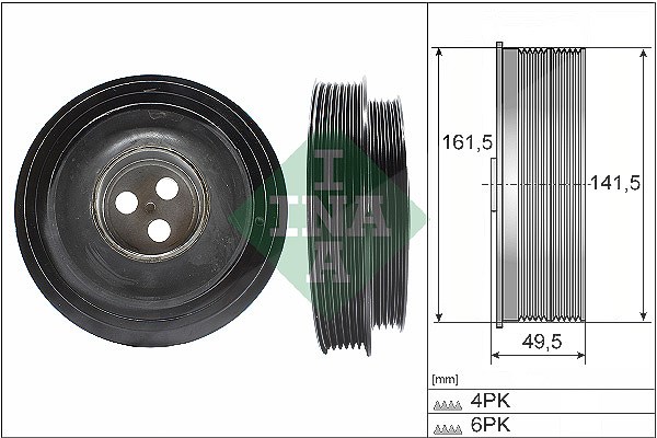 Schaeffler Ina Riemenscheibe, Kurbelwelle [Hersteller-Nr. 544016610] für Peugeot, Citroën, Ford