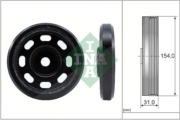 Schaeffler Ina Riemenscheibe, Kurbelwelle [Hersteller-Nr. 544017010] für Skoda, Audi, VW
