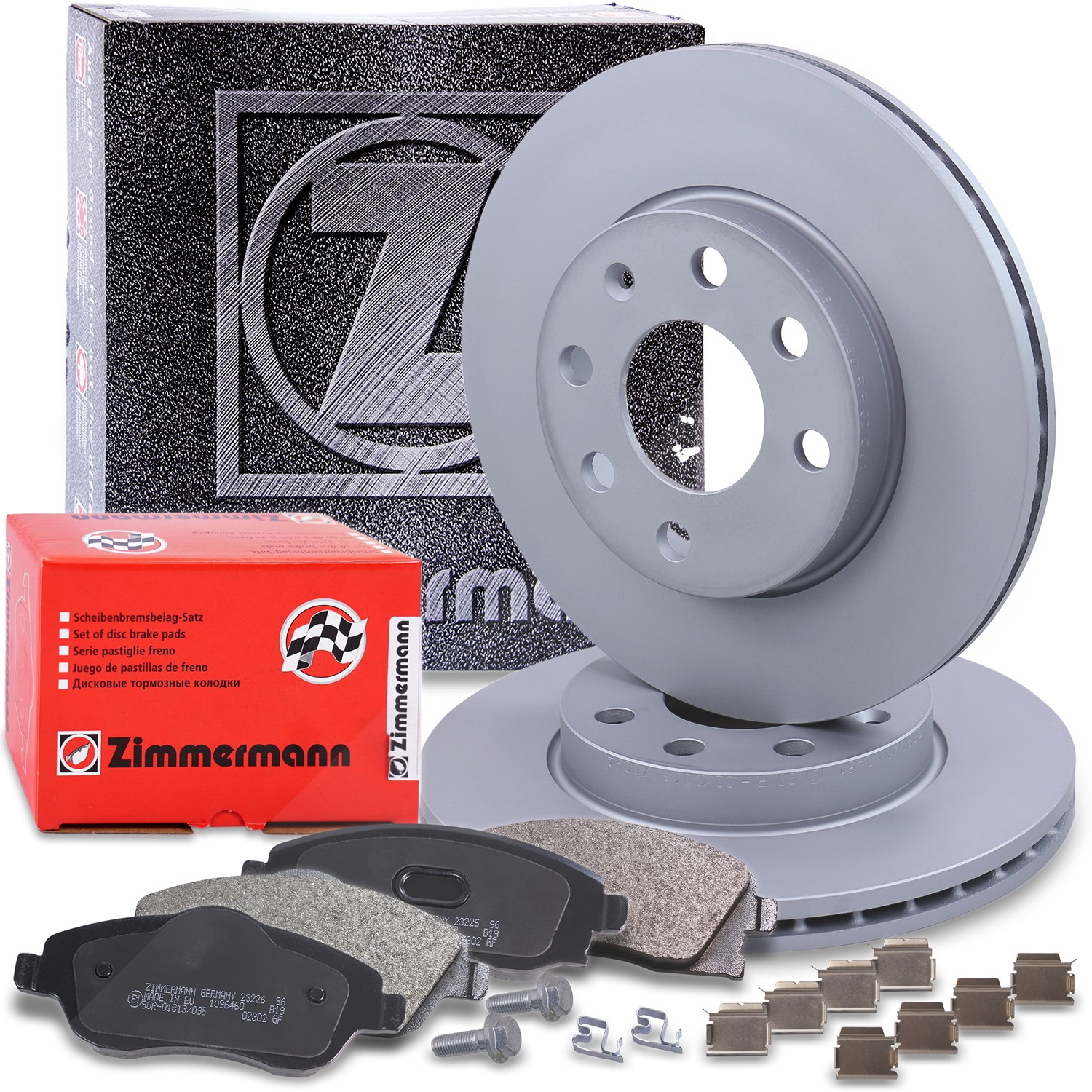 Zimmermann Bremsscheiben + Bremsbeläge Vorderachse [Hersteller-Nr. 10697690] für Vauxhall, Opel