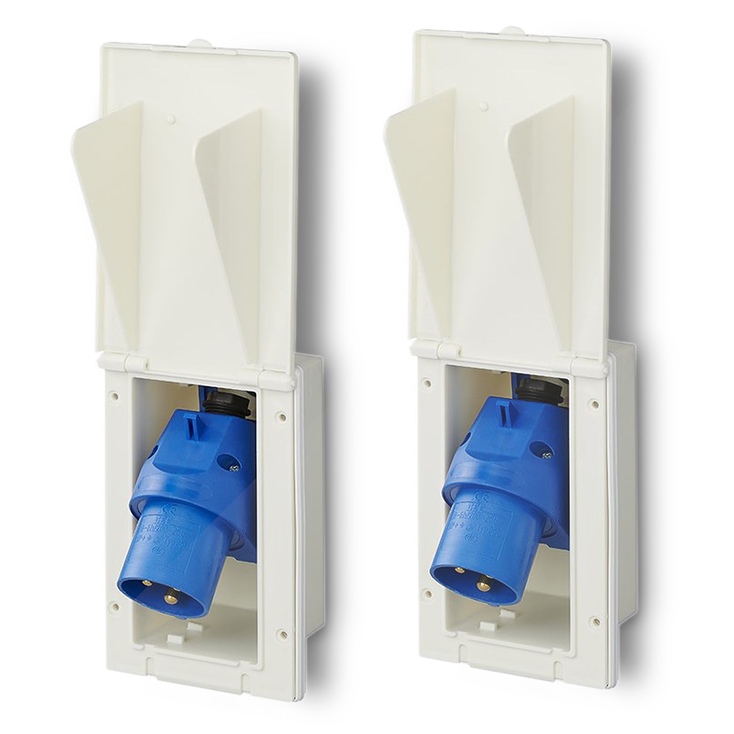 Proplus 2x CEE-Einspeisestecker Einbau rechteckig weis [Hersteller-Nr. 373505]