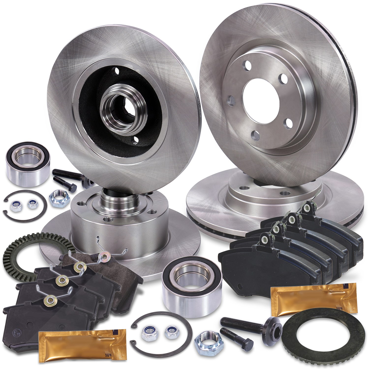 Bestprice Komplettset Bremsscheiben+Bremsbeläge Vorne+Hinten [Hersteller-Nr. 10604100] für Audi
