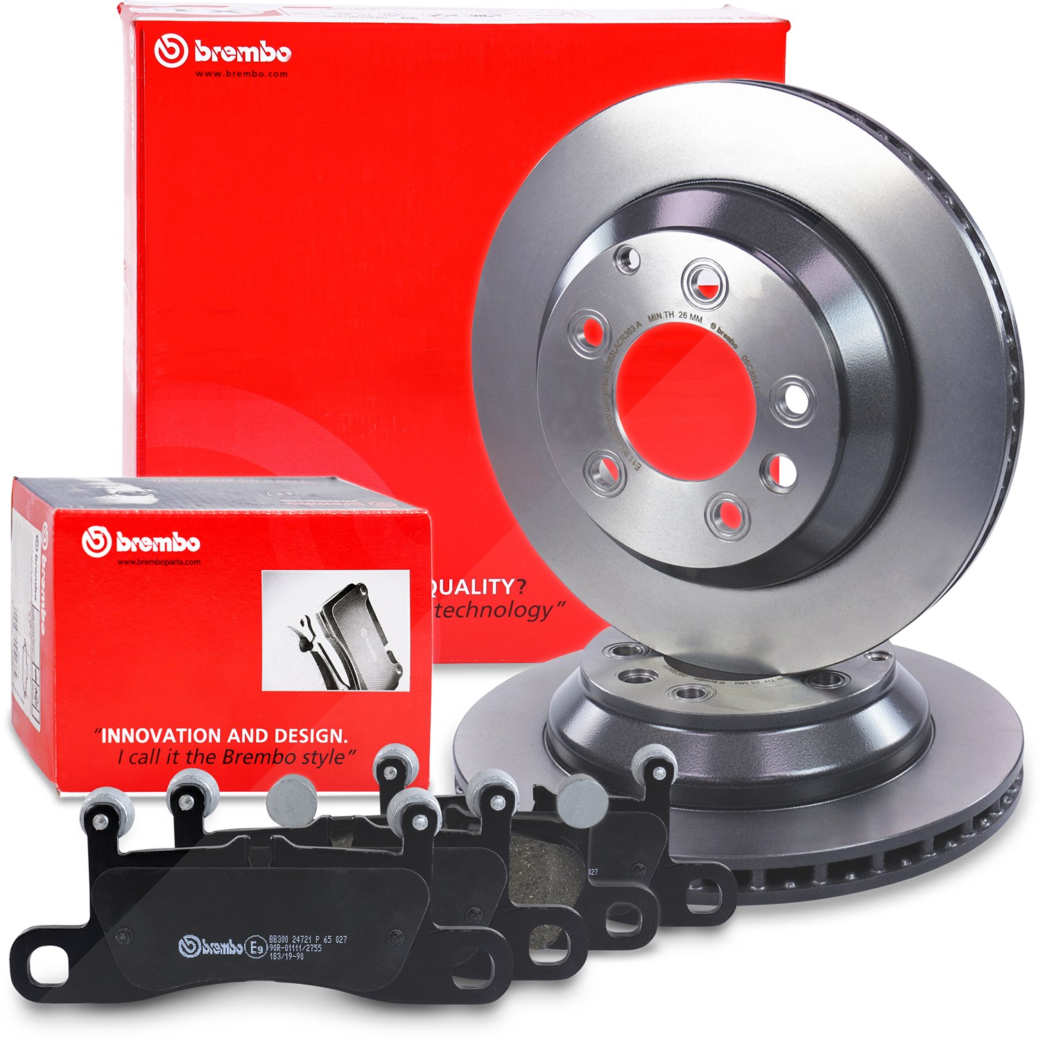 Brembo Bremsscheiben Coated+Bremsbeläge Hinten [Hersteller-Nr. 10698201] für Porsche, VW