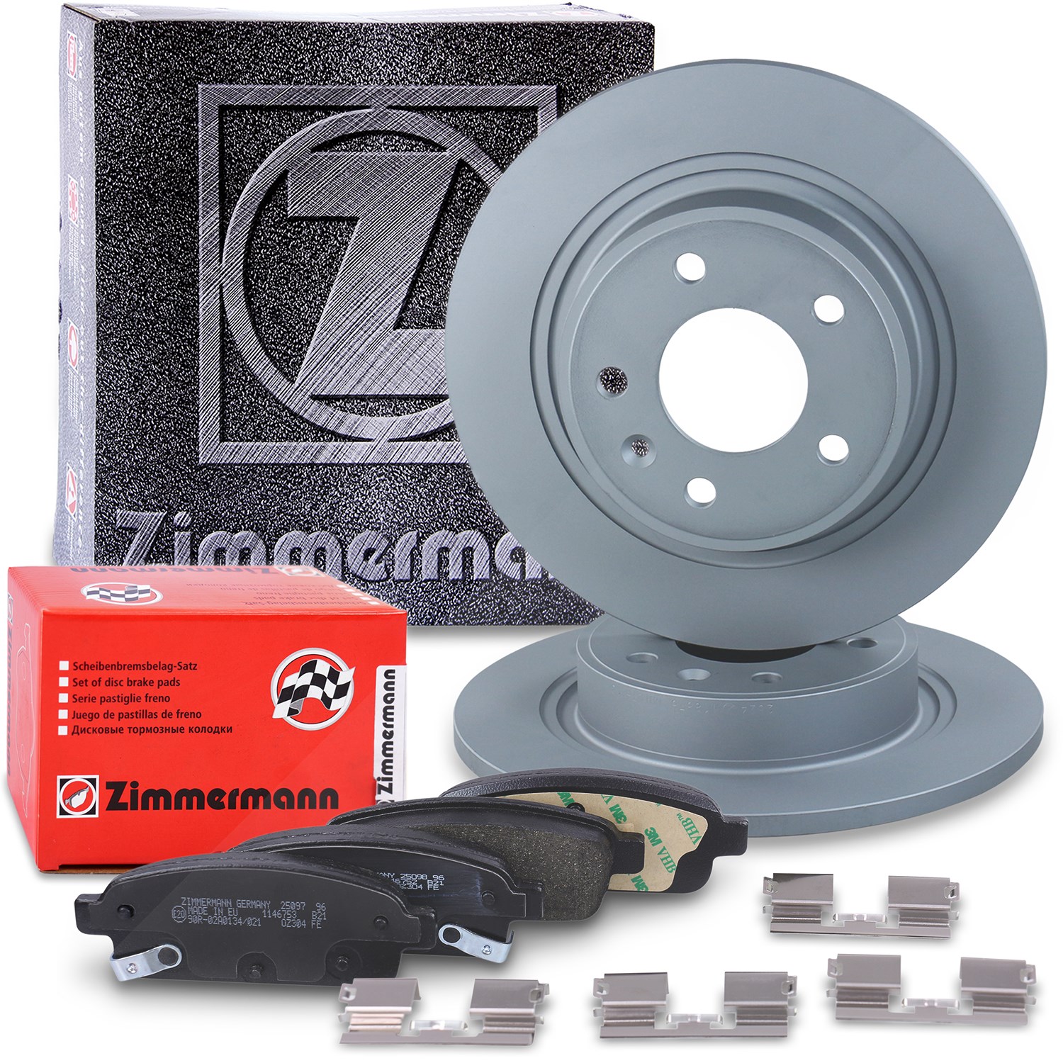 Zimmermann Bremsscheiben+Beläge Hinten Voll [Hersteller-Nr. 40197083] für Chevrolet, Opel