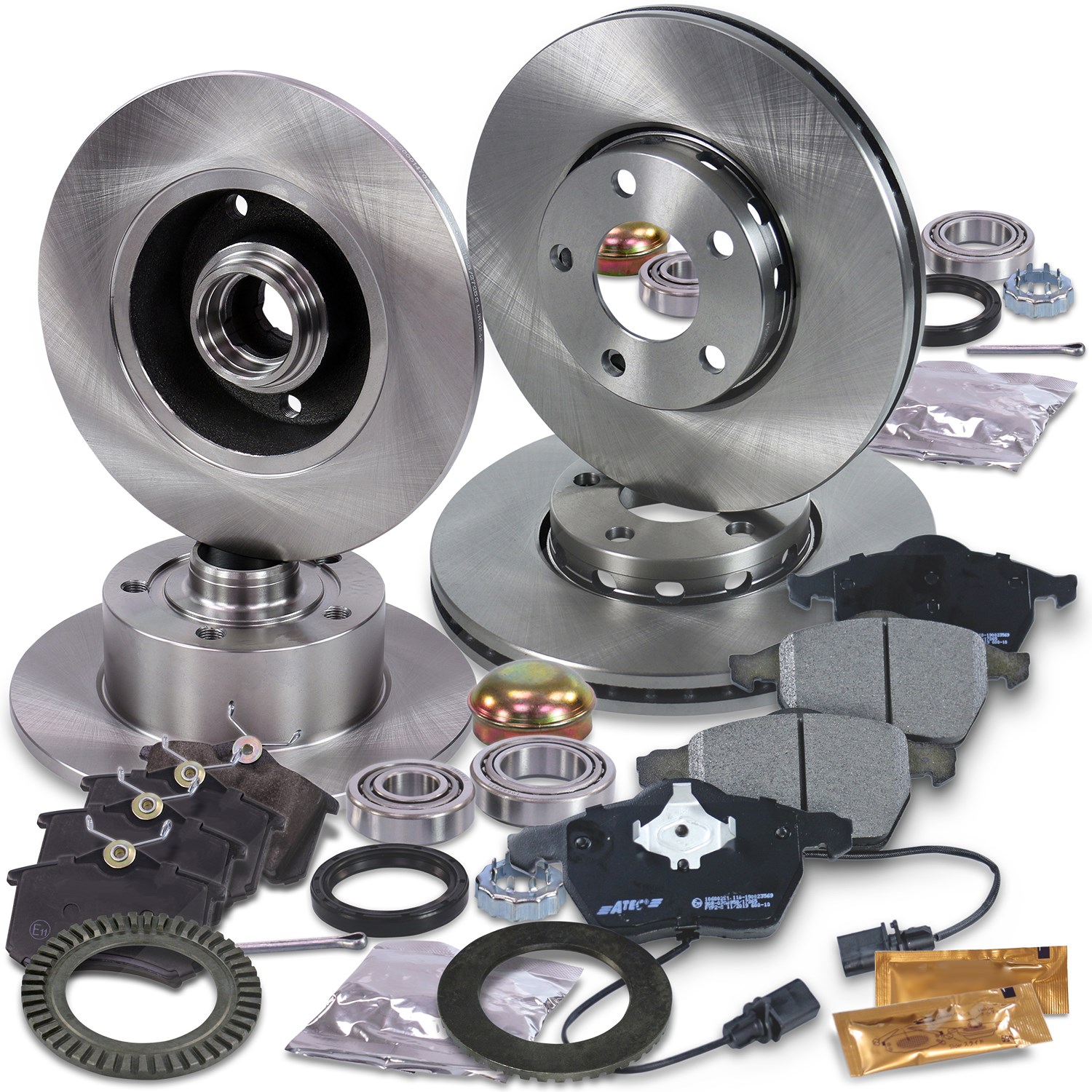 Bestprice Komplettset Bremsscheiben+Bremsbeläge Vorne+Hinten [Hersteller-Nr. 10604038] für Audi