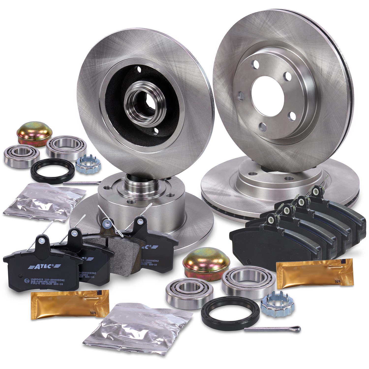 Bestprice Komplettset Bremsscheiben+Bremsbeläge Vorne+Hinten [Hersteller-Nr. 10604097] für Audi