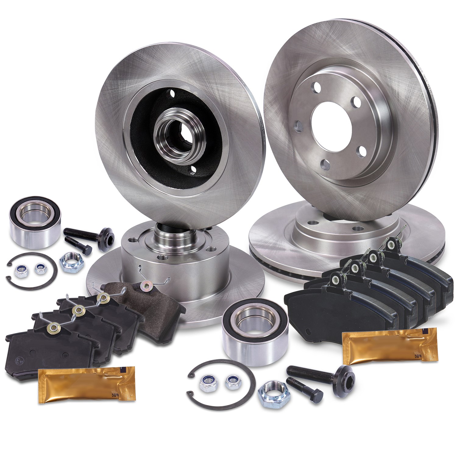 Bestprice Komplettset Bremsscheiben+Bremsbeläge Vorne+Hinten [Hersteller-Nr. 10604099] für Audi