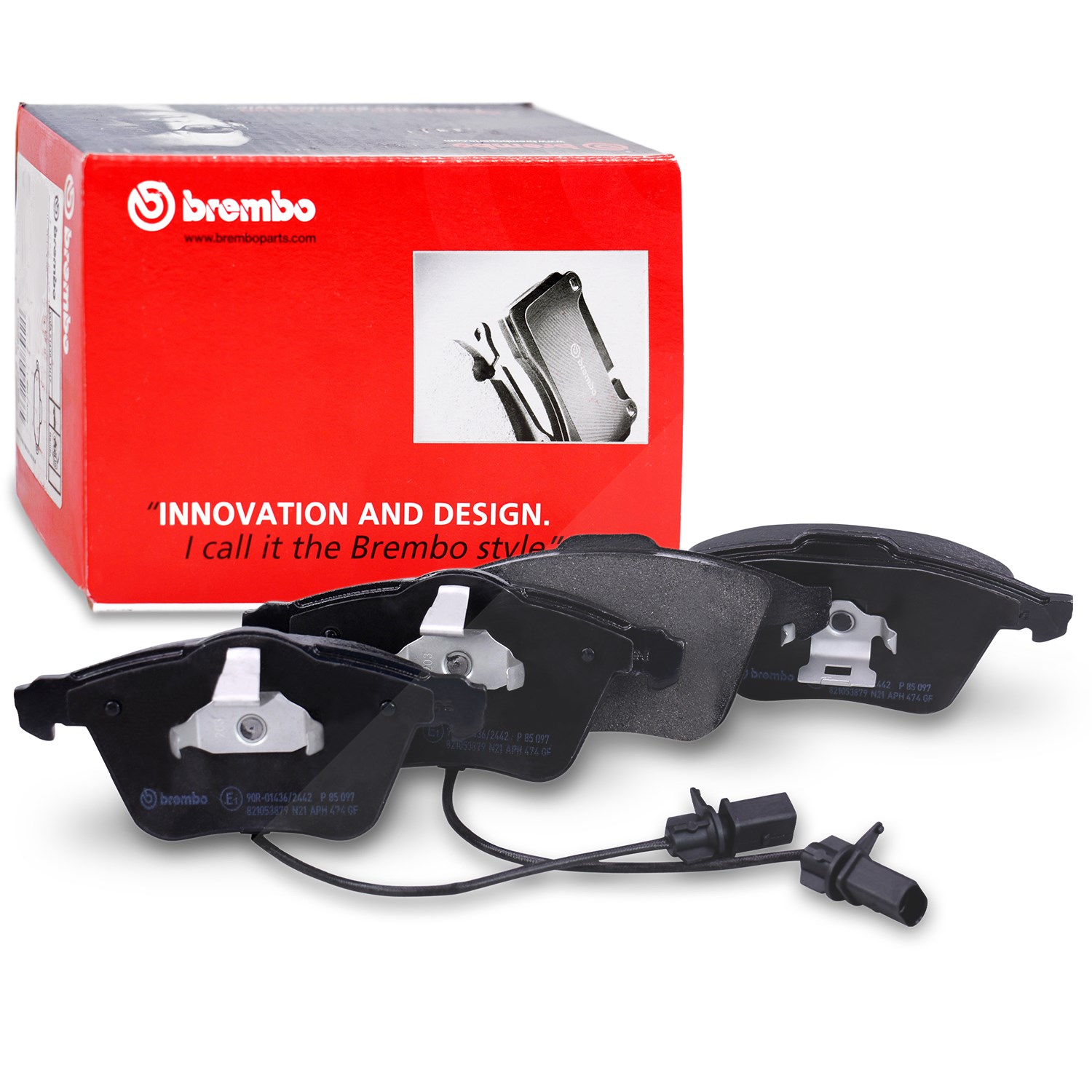 Brembo Bremsbelagsatz mit Warnkontakt vorne [Hersteller-Nr. P85097] für Audi