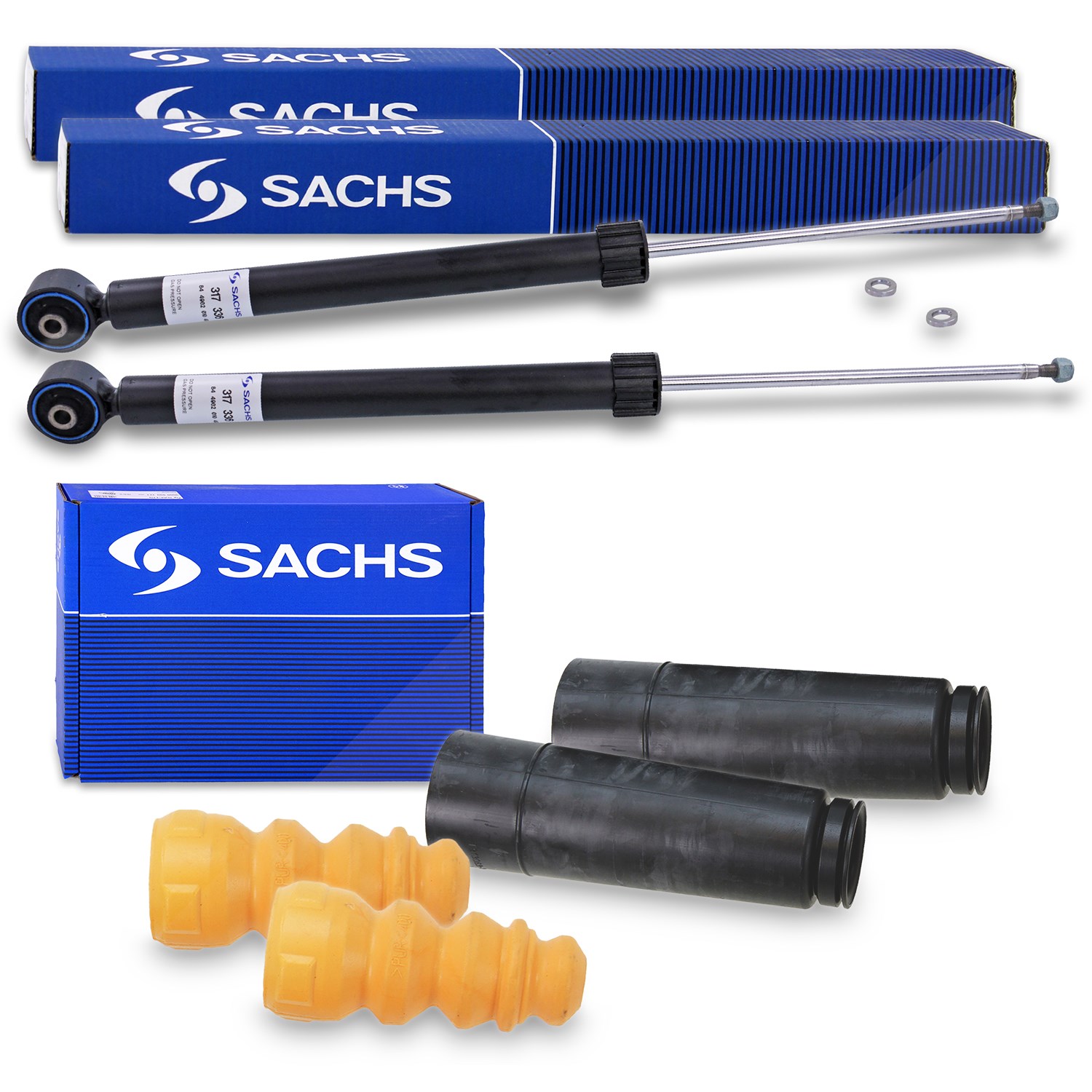 Sachs 2x Stoßdämpfer + Staubschutzsatz hinten [Hersteller-Nr. 40465742] für VW, Seat