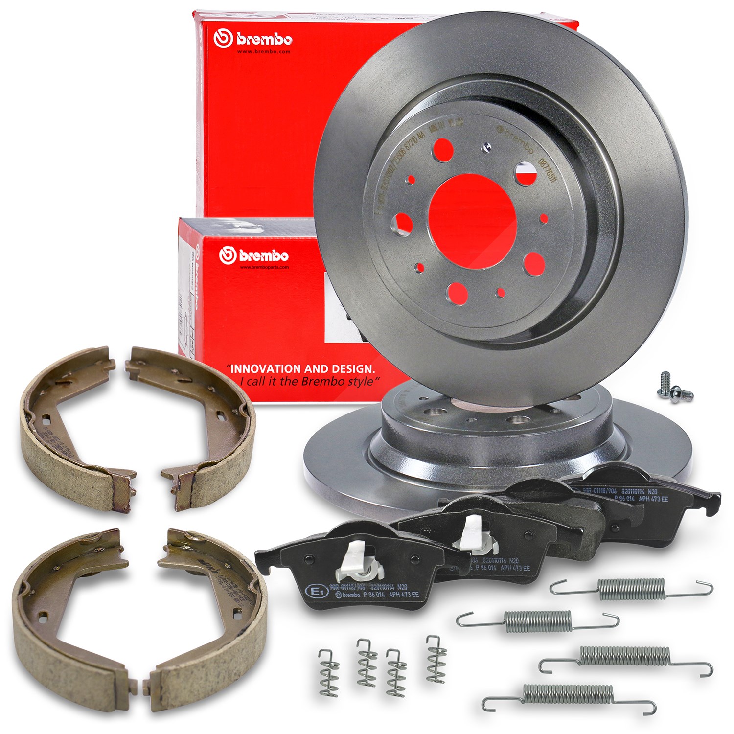 Brembo Bremsscheiben +Bremsbeläge +Handbremse hinten [Hersteller-Nr. 40439973] für Volvo