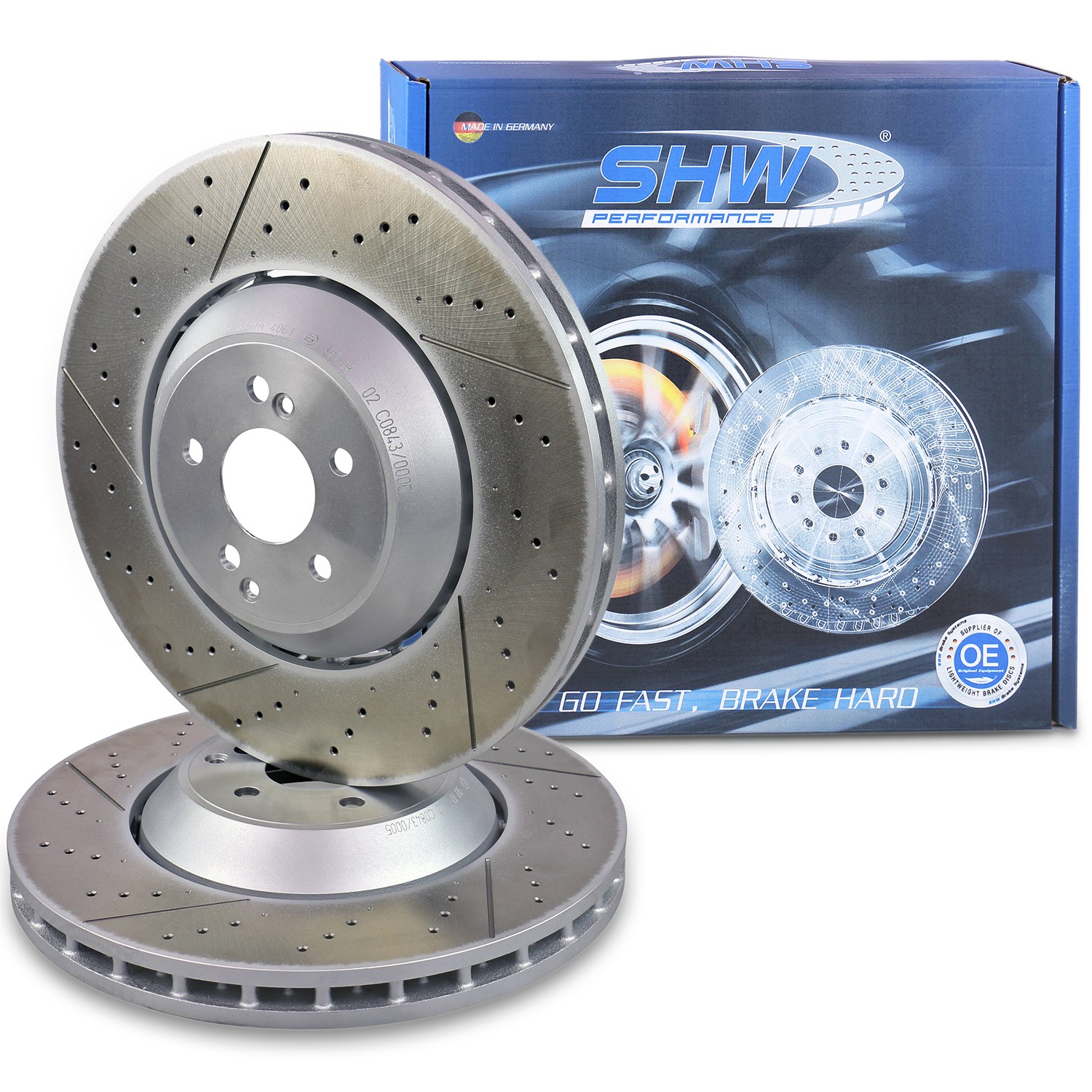 Shw Performance 2x Bremsscheibe Vorderachse Belüftet [Hersteller-Nr. 40422113] für Mercedes-Benz