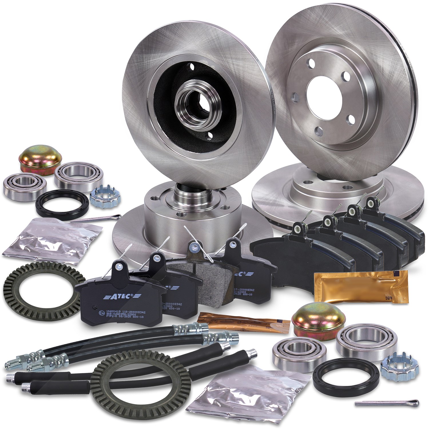 Bestprice Komplettset Bremsscheiben+Bremsbeläge Vorne+Hinten [Hersteller-Nr. 10604101] für Audi
