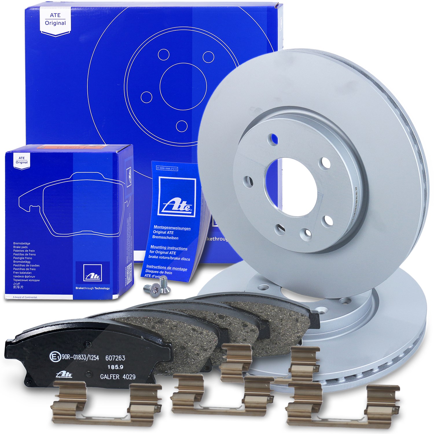 Ate Bremsscheiben+Bremsbeläge Vorderachse Belüftet [Hersteller-Nr. 10696670] für Chevrolet, Opel, Vauxhall