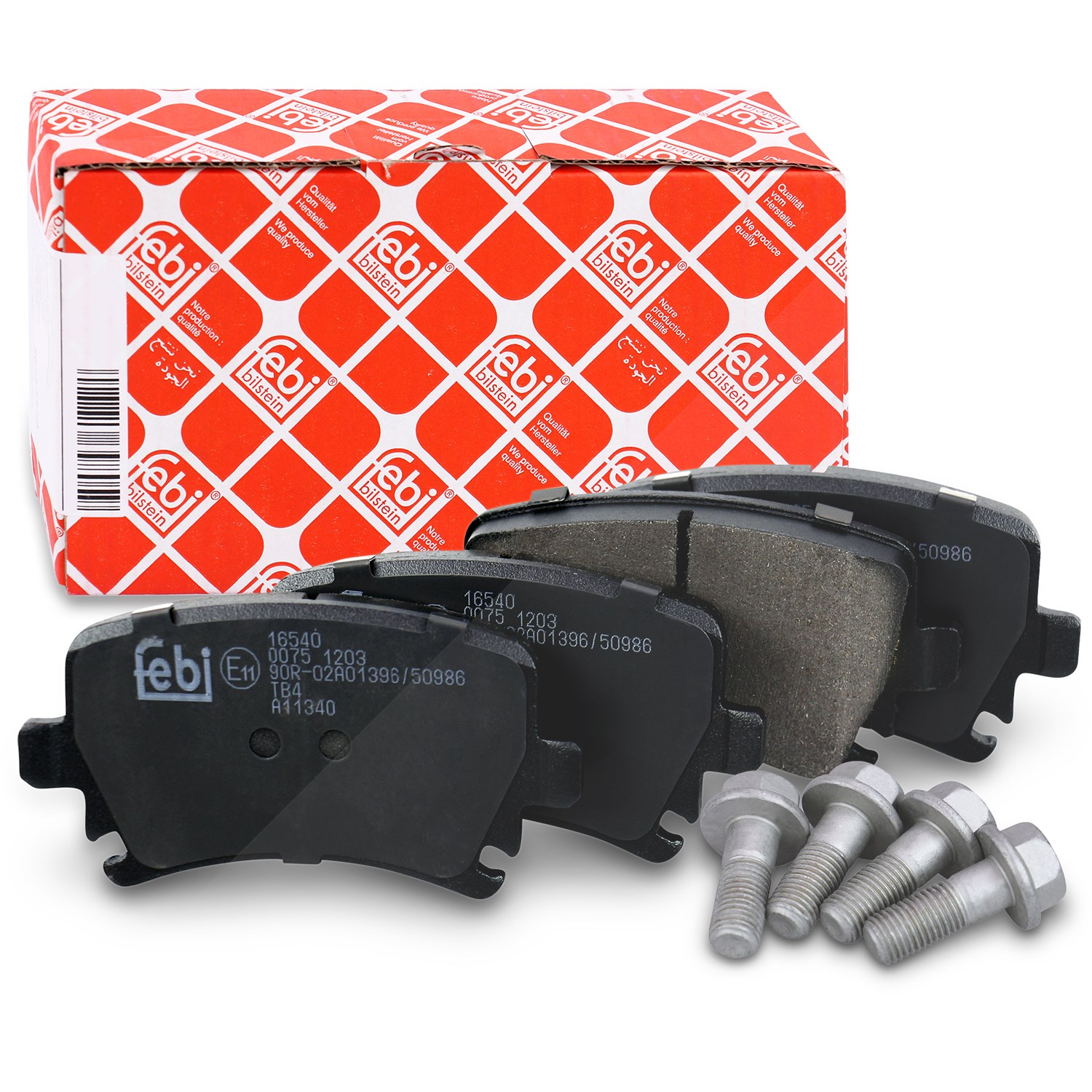 Febi Bilstein Bremsbelagsatz hinten [Hersteller-Nr. 16540] für Audi, Seat, Skoda, VW