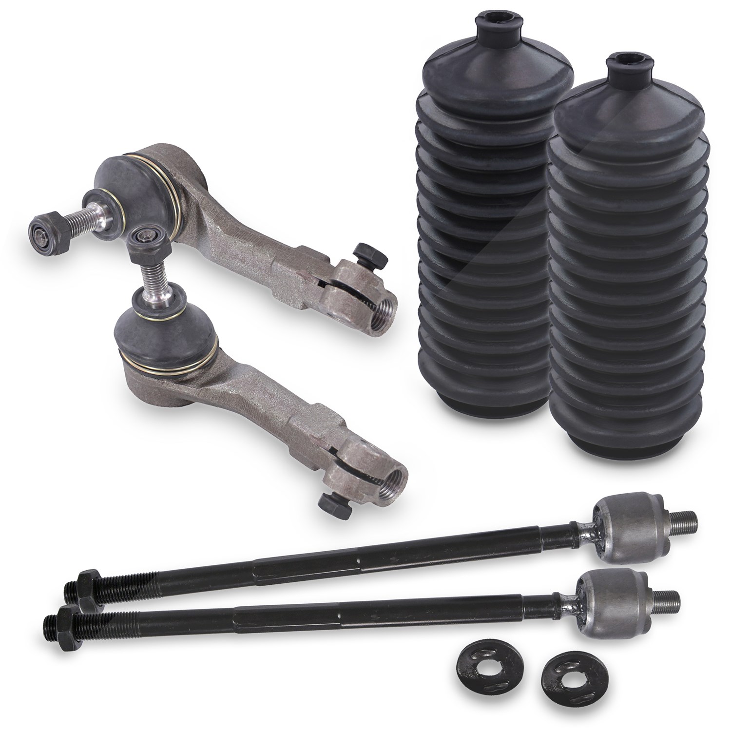 Bestprice 2x Spurstange +2x Spurstangenkopf +Lenkmanschetten vorne [Hersteller-Nr. 40483164] für Renault