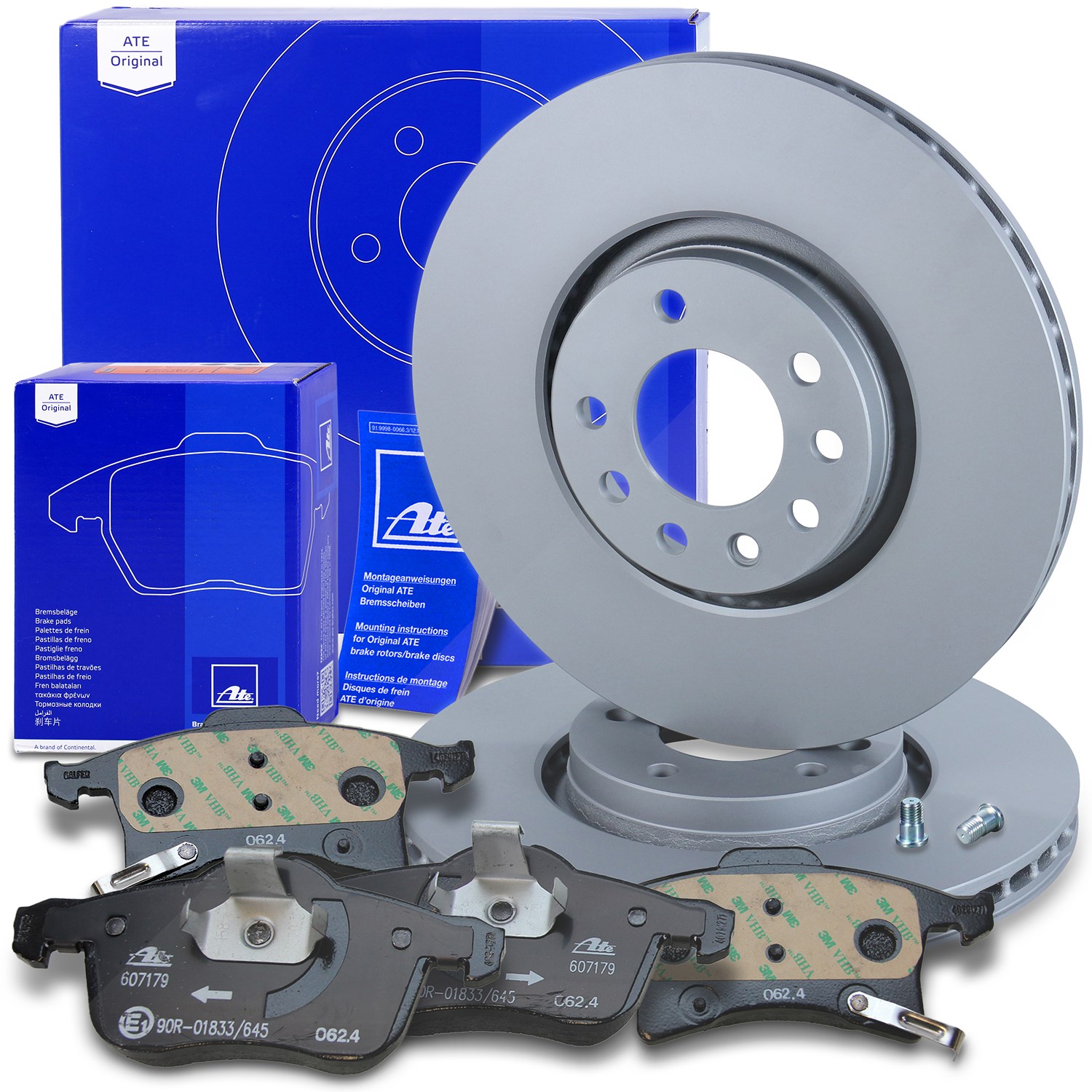 Ate Bremsscheiben+Bremsbeläge Vorderachse Belüftet [Hersteller-Nr. 10696258] für Vauxhall, Opel