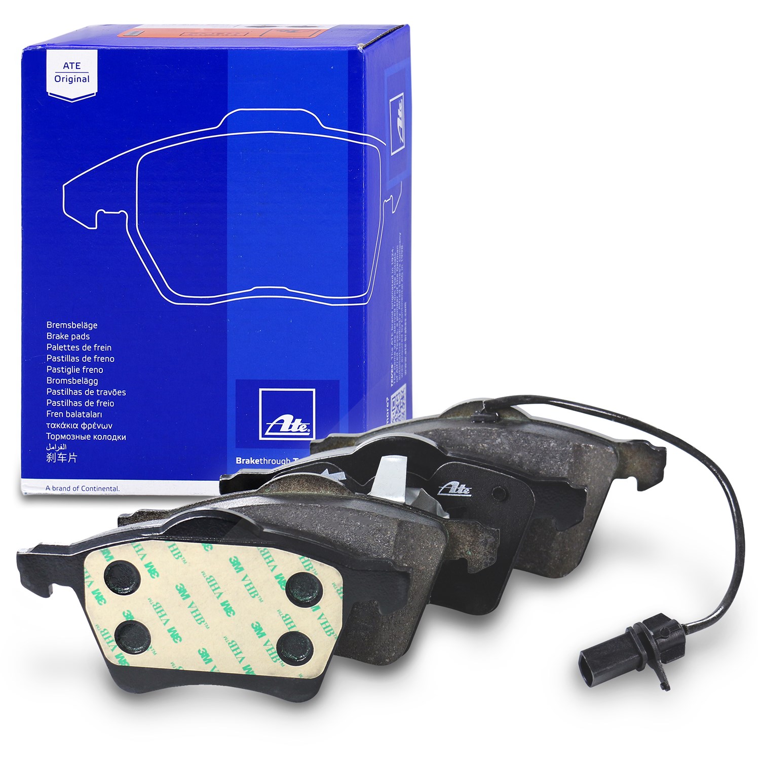Ate Bremsbelagsatz mit Warnkontakt vorne [Hersteller-Nr. 13.0460-7154.2] für VW, Ford, Seat