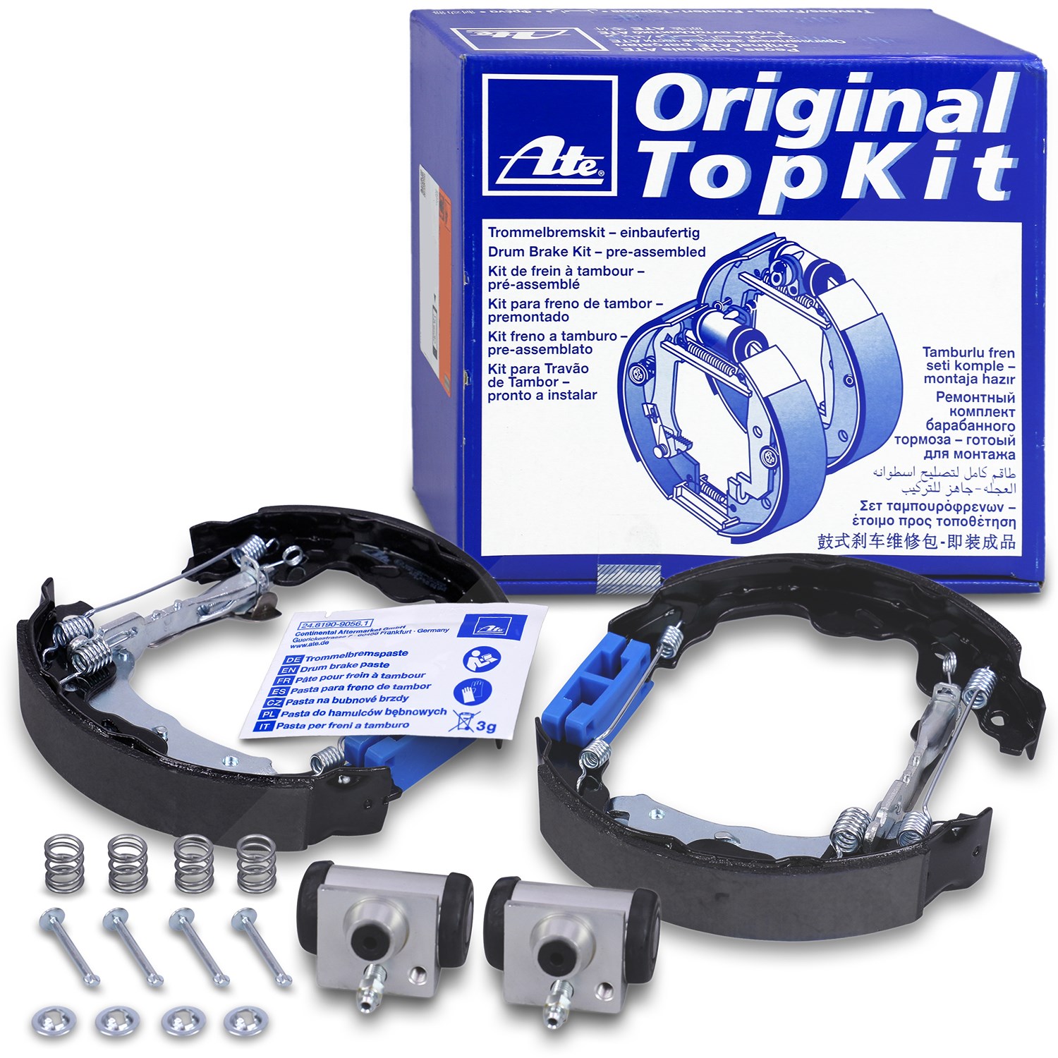 Ate Bremsbackensatz TopKit komplet vormontiert [Hersteller-Nr. 03.0520-6919.3] für Vauxhall, Opel, Suzuki