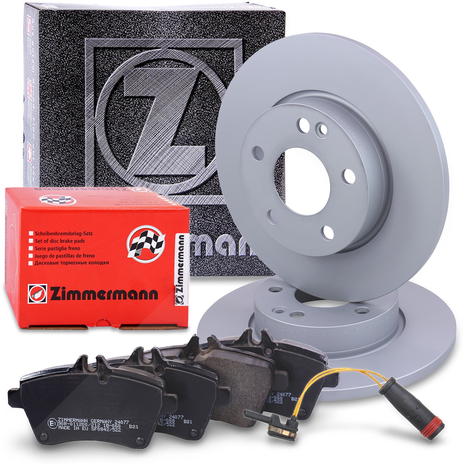 Zimmermann Bremsscheiben +Bremsbeläge +Warnkontakt vorne [Hersteller-Nr. 40483148] für Mercedes-Benz