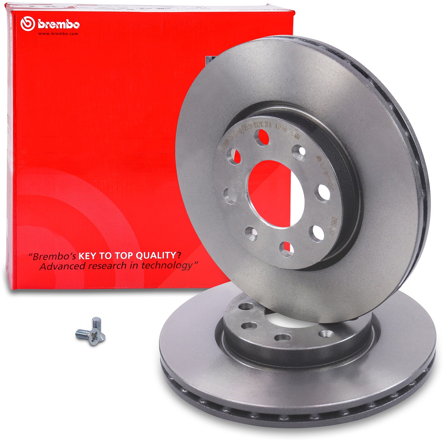 Brembo 2x Bremsscheibe belüftet Vorderachse [Hersteller-Nr. 40279498] für Vauxhall, Fiat, Opel