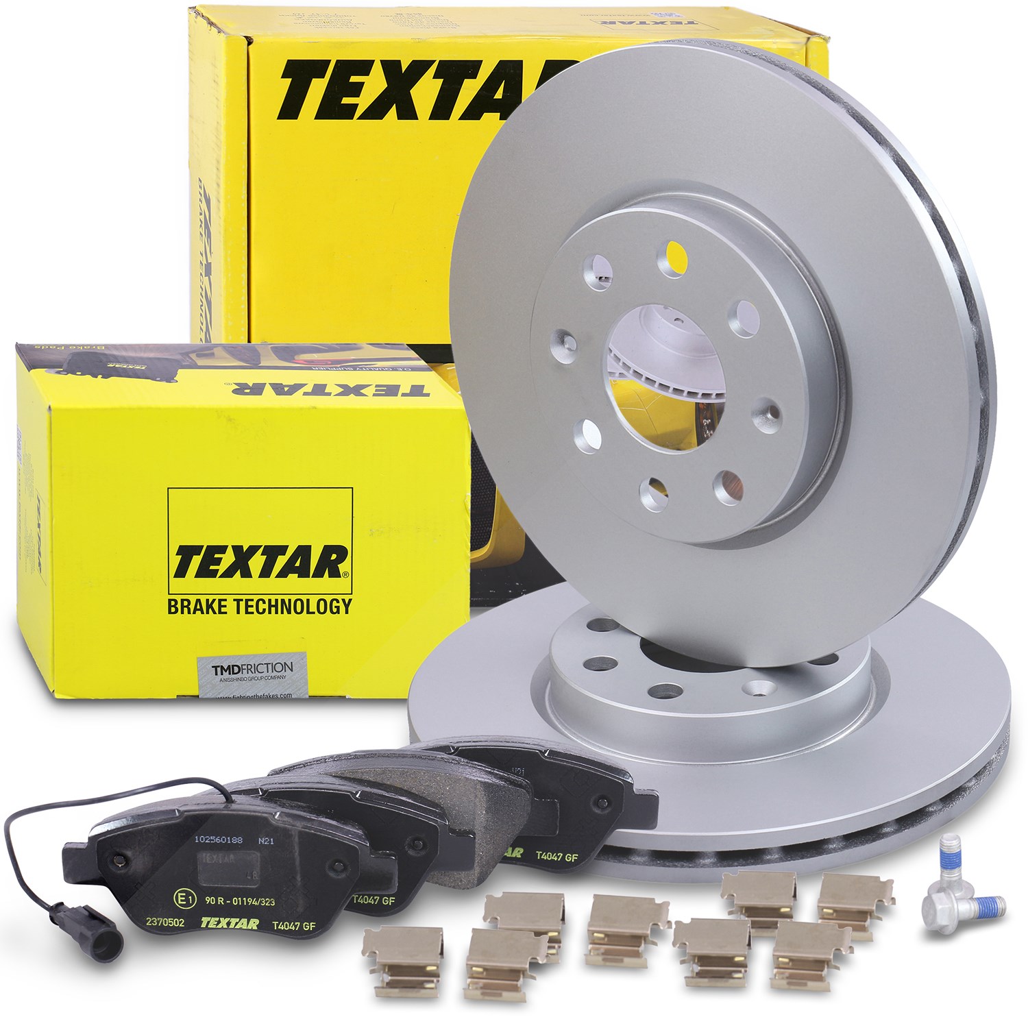 Textar Bremsscheiben + Bremsbeläge vorne [Hersteller-Nr. 40379348] für Fiat