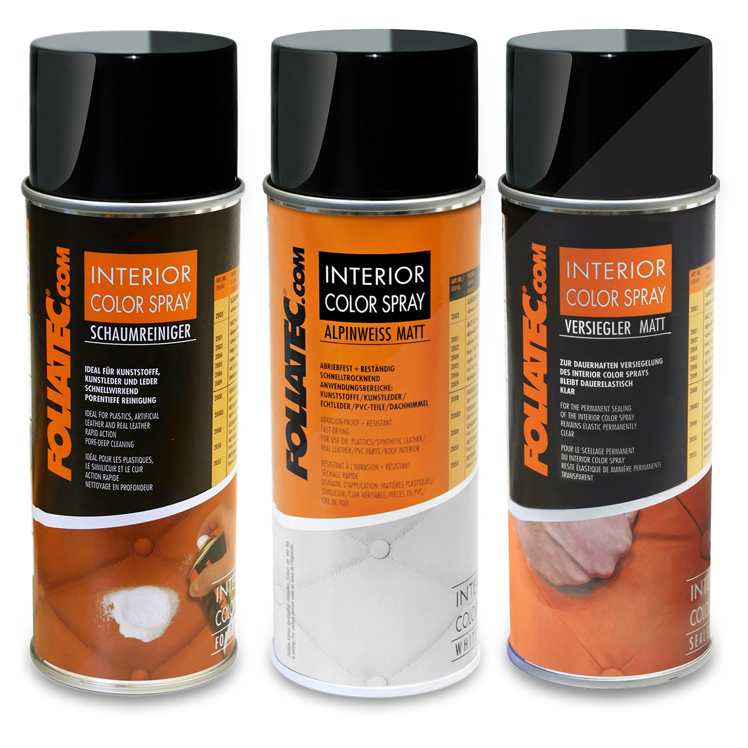 Foliatec Set INTERIOR Color Spray alpinweiß matt+Schaumreiniger+Versiegler [Hersteller-Nr. 40486576]