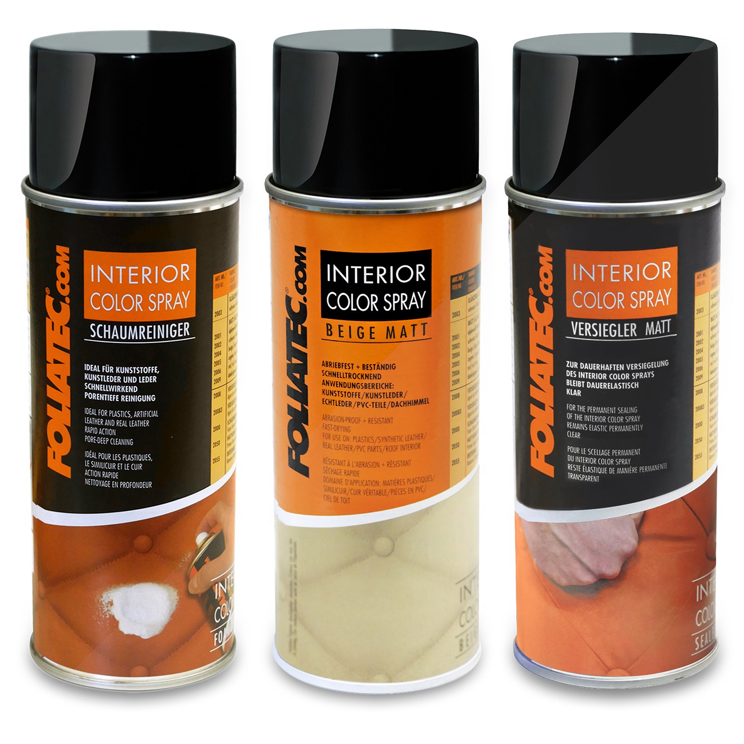 Foliatec Set INTERIOR Color Spray beige matt+Schaumreiniger+Versiegler [Hersteller-Nr. 40486579]