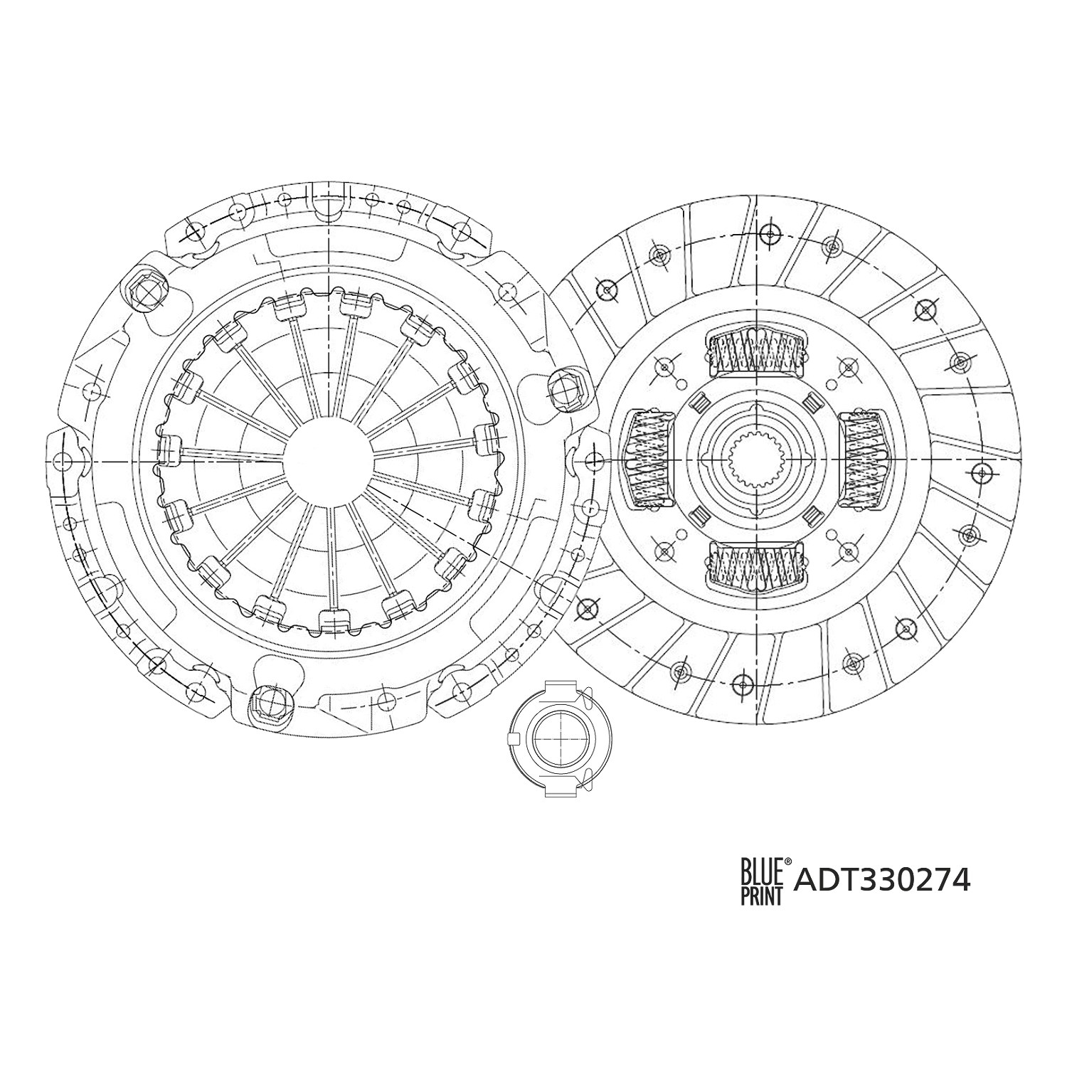 Blue Print Kupplungssatz [Hersteller-Nr. ADT330274] für Toyota