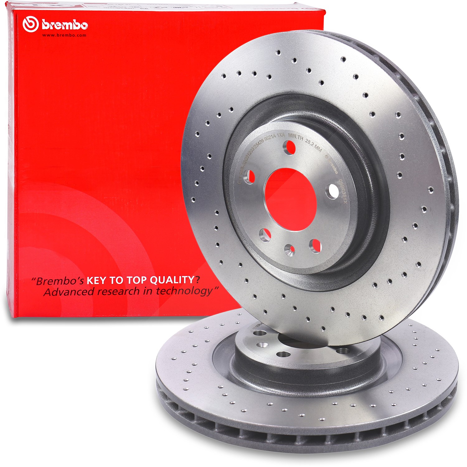 Brembo 2x Bremsscheibe belüftet Vorderachse [Hersteller-Nr. 40486658] für Audi