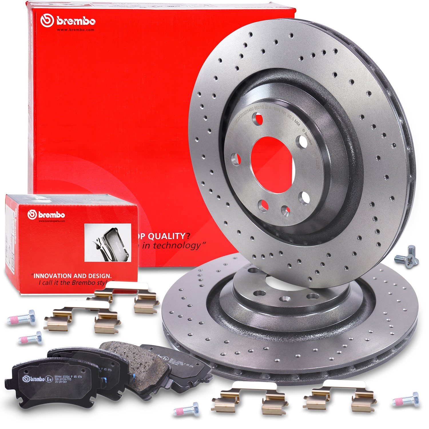 Brembo Bremsscheiben +Bremsbeläge hinten [Hersteller-Nr. 40438373] für Audi